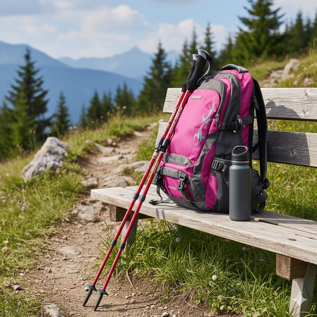 Adjustable Trekking Pole, Telescopic Hiking Pole in Aluminium or Carbon, Folding Walking Stick, Nordic Walking Pole_02