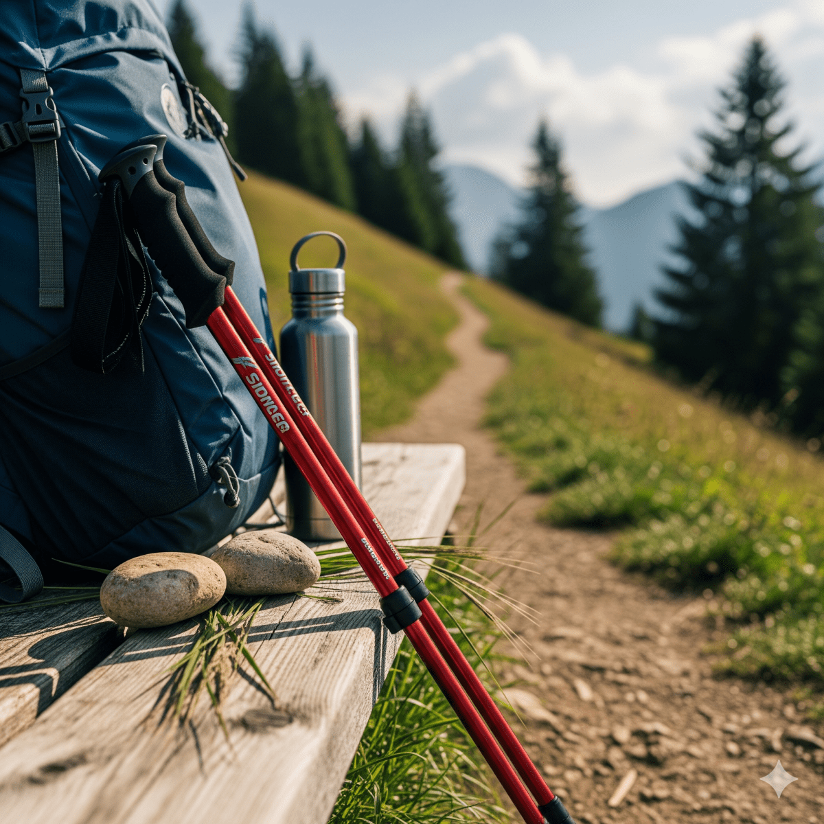 Adjustable Trekking Pole, Telescopic Hiking Pole in Aluminium or Carbon, Folding Walking Stick, Nordic Walking Pole_01