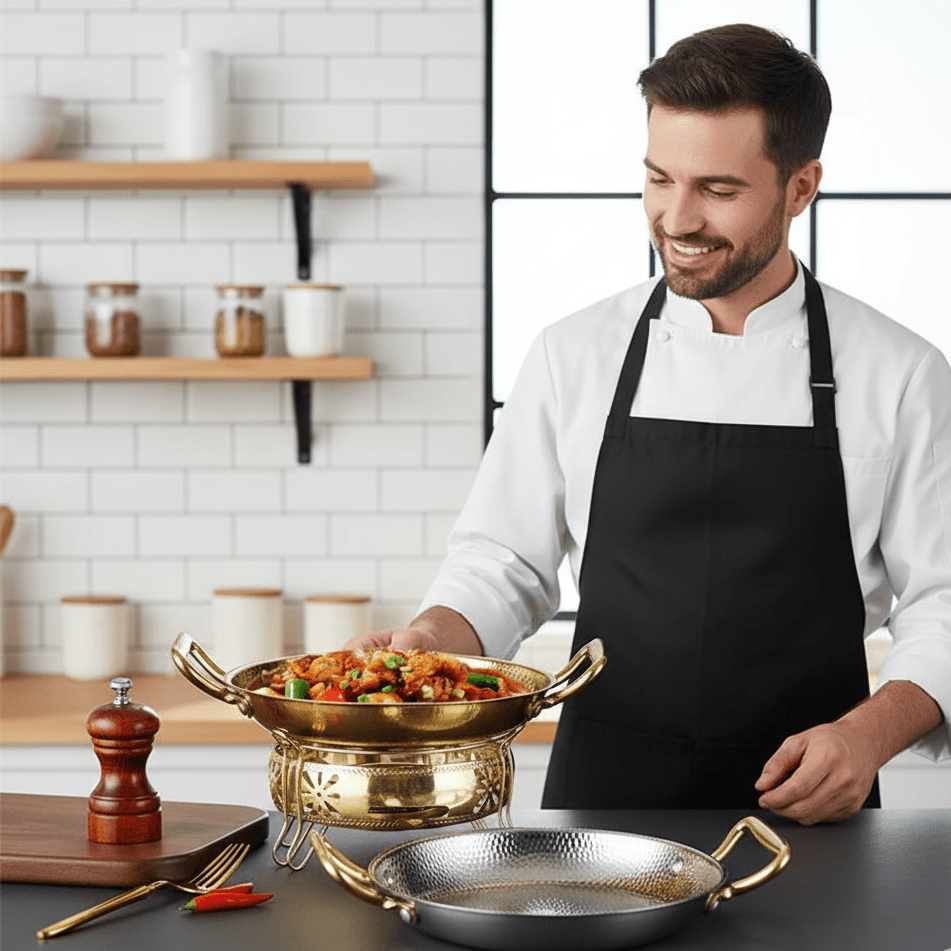 Hammered Cooking Pot, Stainless Steel Pot for Sauces and Side Dishes, Stainless Steel Cookware in 22 cm and 26 cm