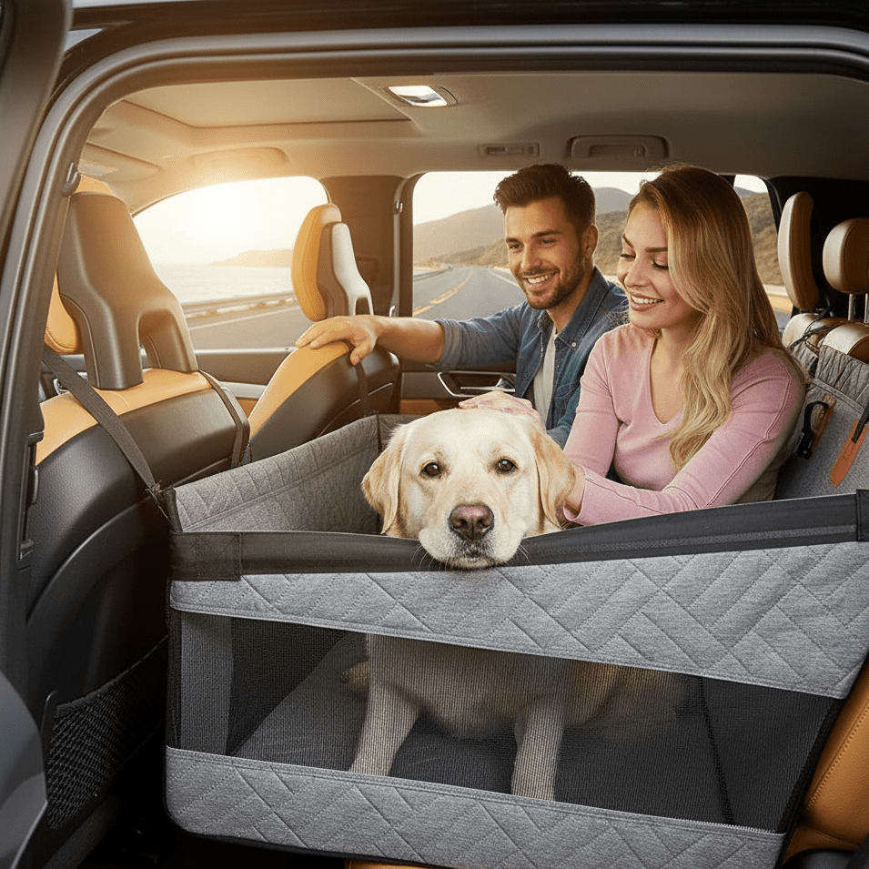 Dog Car Seat Cover with Reinforced Sides, Waterproof Car Seat Cover for Dogs, Car Pet Protector with Non Slip Bottom_01