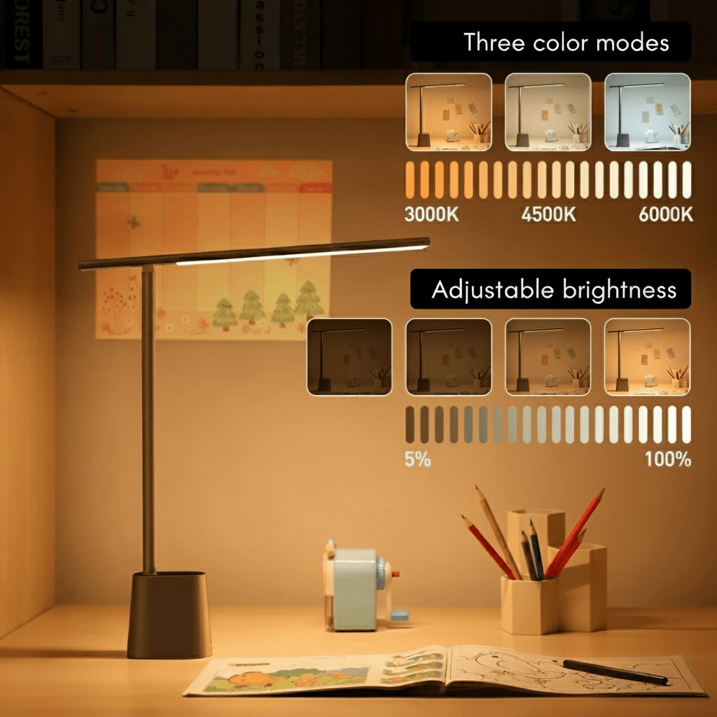 Desk Lamps, Foldable Dimmable LED Lamp, USB Lamp for Home Office and Study, Reading Light for Travel_04