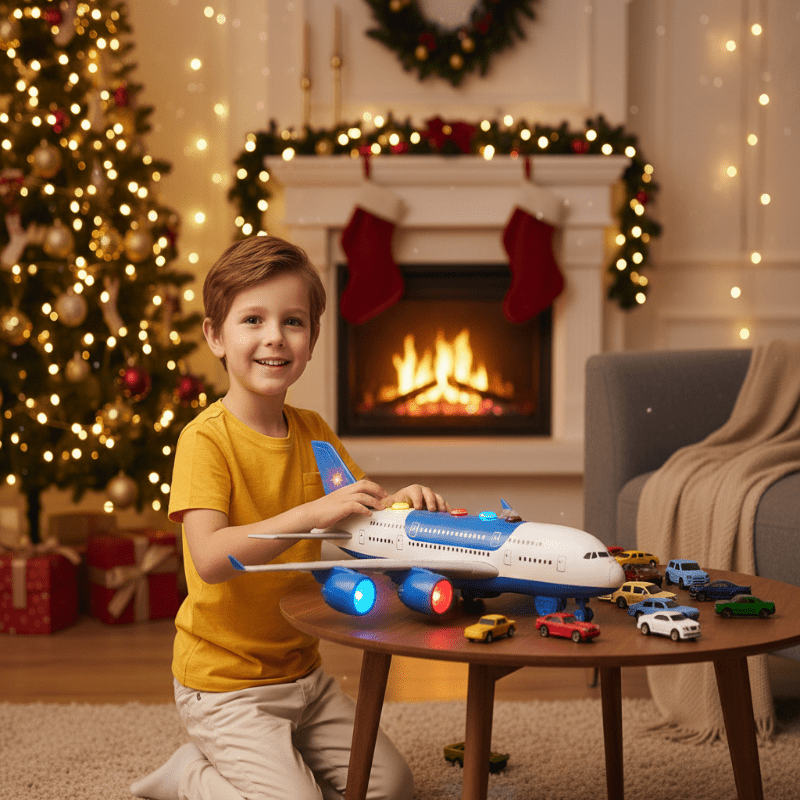 Toy Aeroplane with Music and Lights, Plane Toy with Mini Cars, Aeroplane Toys for Kids, Toys for 3 Year Olds