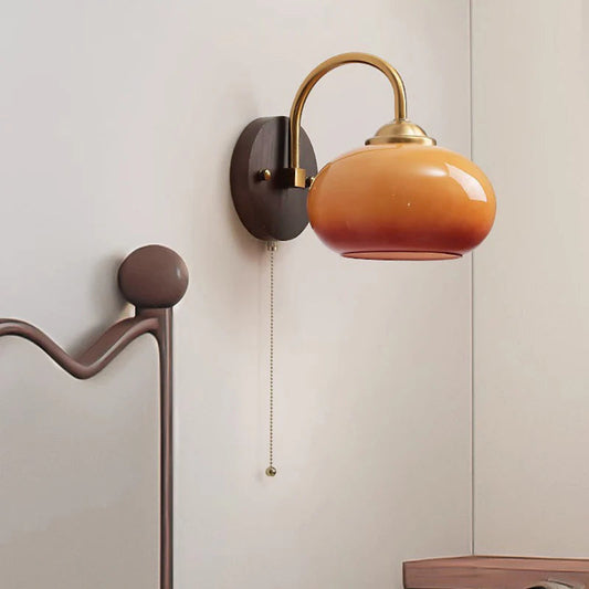 GloboLux | Elegant Retro Mid-Century Glass Wall Sconce Light 0