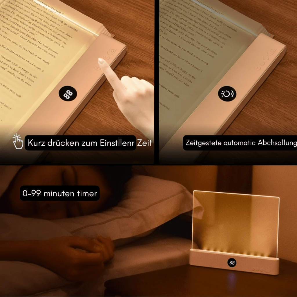 LED Reading Lights, Dimmable Reading Lamp with Auto Off, USB Lamp with Aluminium Body for Relaxed Reading at Home_02
