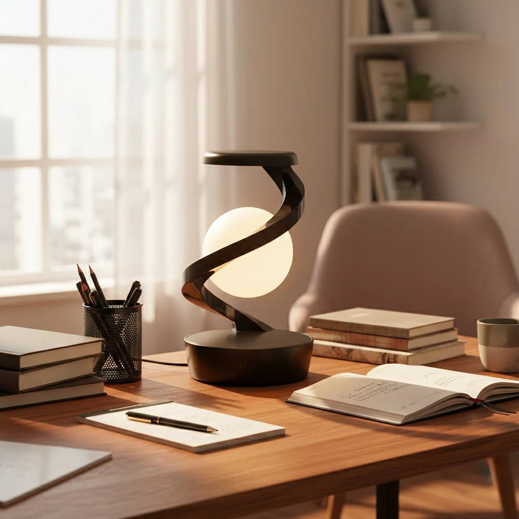 Floating Levitation Table Lamps with Gesture Control, LED Desk Lamp for Living Room