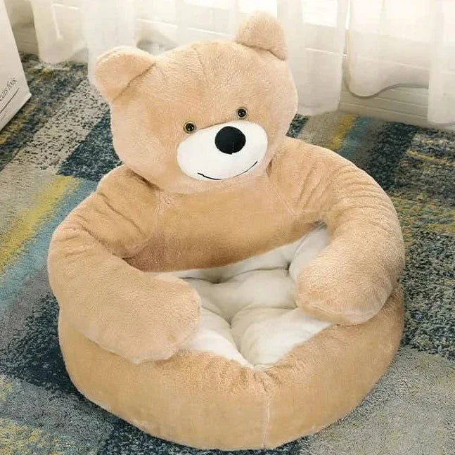 Round Cat Beds with Raised Edge, Soft Plush Pet Bed 46 cm or 57 cm, Kitten Bed with PP Cotton Filling