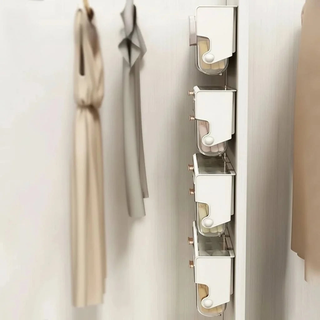 Wall Mounted Storage Box with Compartments, Jewellery Holder, Bathroom Wall Storage for Underwear and Small Items
