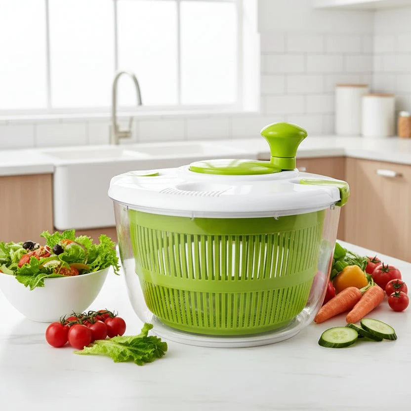 Salad Spinner, Lettuce Spinner for Washing and Drying, Salad Drainer, Vegetable Spinner for Fruit, Kitchen Utensils
