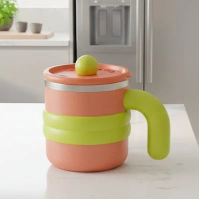 Insulated Travel Mug, Stainless Steel Coffee Cup and Tumbler for Hot and Cold Drinks, Cute Coffee Mug for Office