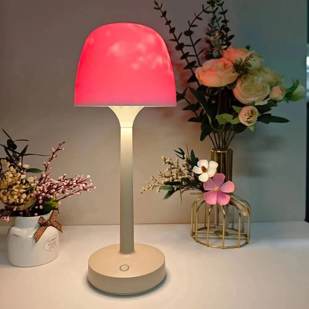 Rechargeable Lamp with Touch Control, RGB LED Desk Lamp for Bedroom, Cordless Touch Lamp in Warm White and Multicolour