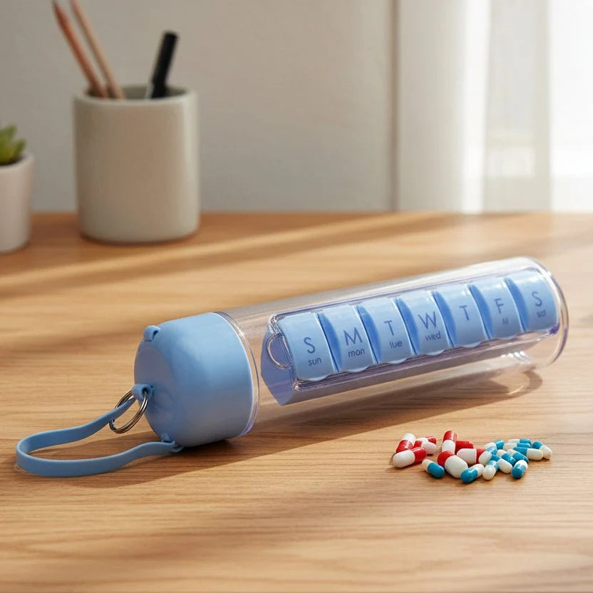 7 Day Pill Organiser with Water Bottle