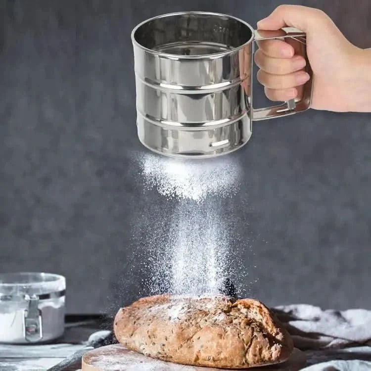 Stainless Steel Flour Sifter, One Handed Kitchen Sieve for Icing Sugar, Baking Equipment and Kitchen Accessories_02