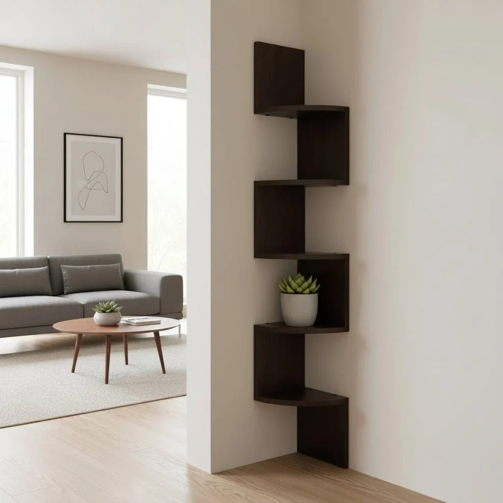 Corner Shelf Wall Mounted, Corner Shelving Unit with Multi Tier Design, Wall Shelf for Living Room and Bedroom