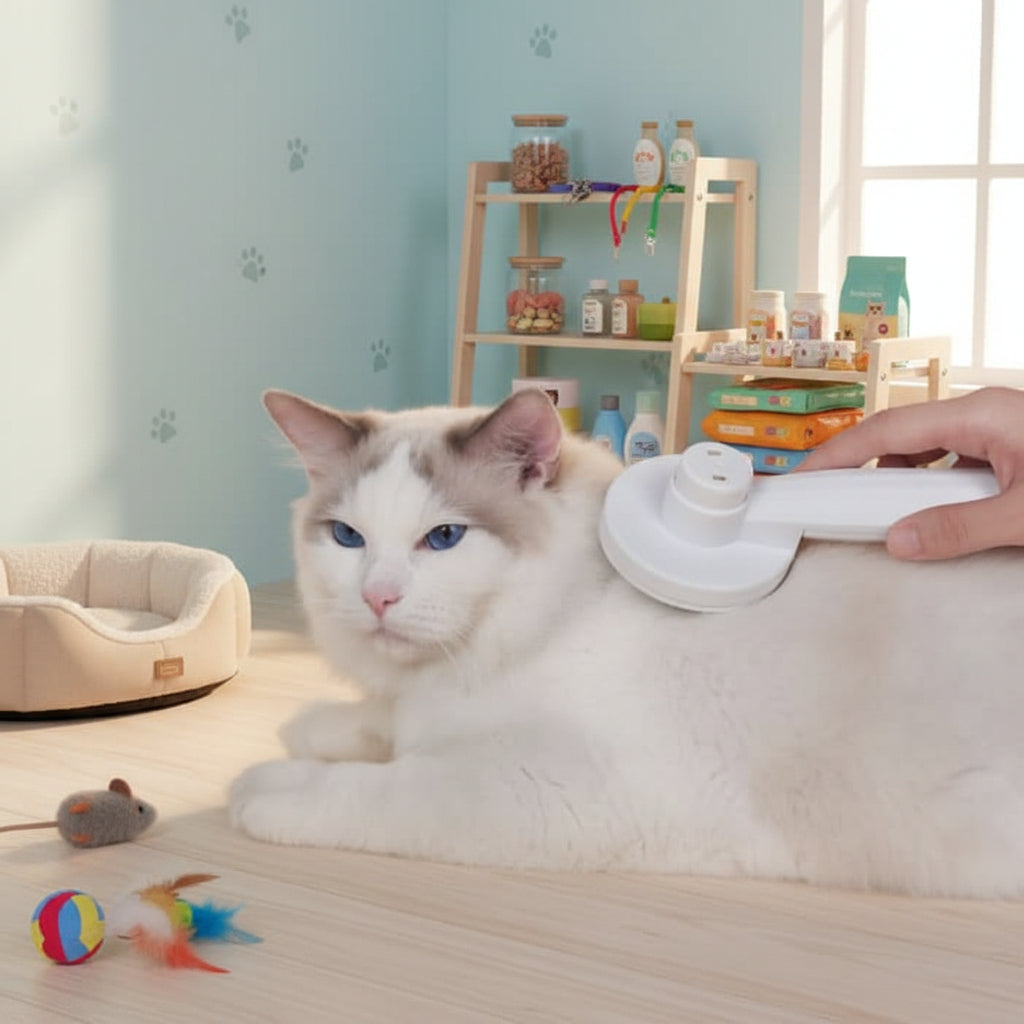 Self Cleaning Cat Brush for Long Haired and Short Haired Cats, Cat Grooming Brush, Dog Brush for Small Dogs