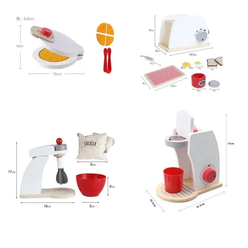 Toy Kitchen Accessories, Wooden Toy Coffee Machine or Toaster, Wooden Toys for Role Play, Toy Kitchenware_05