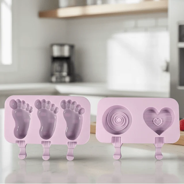 Silicone Ice Lolly Moulds with Handles, Reusable Popsicle Moulds, Ice Lolly Maker for Homemade Ice Lollies