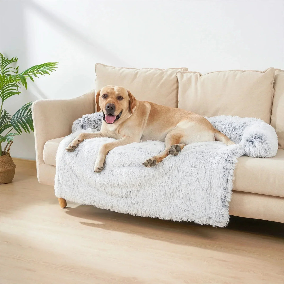 Fluffy Dog Beds Small to Extra Large, Cat Bed, Washable Dog Blanket with PP Cotton Filling, Large Dog Bed 110 x 90 cm