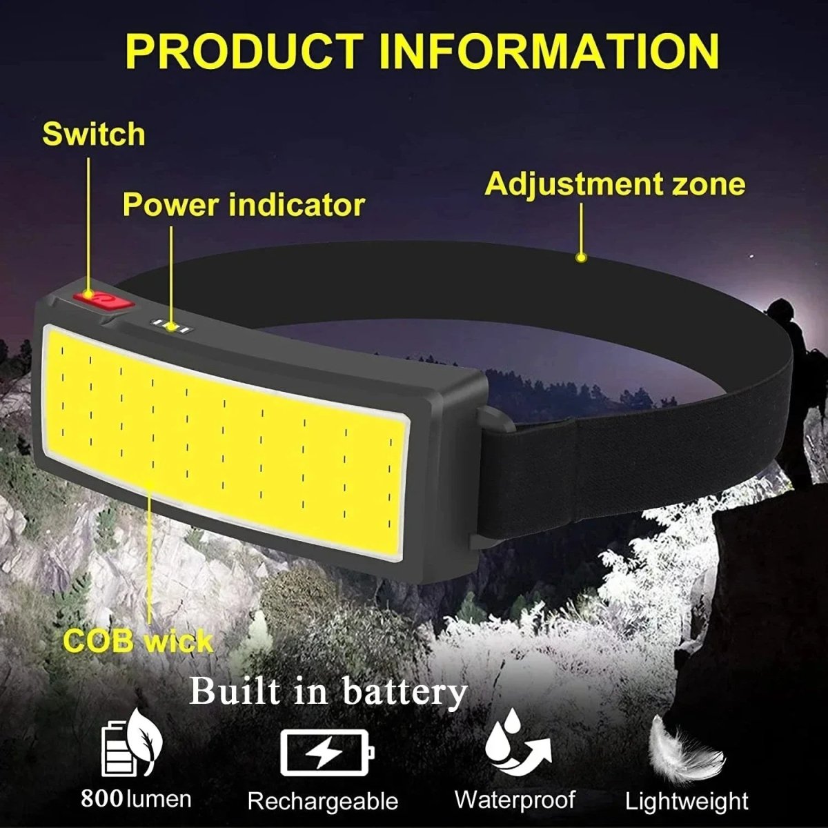 Rechargeable Head Torch with 500 Lumens – image 5