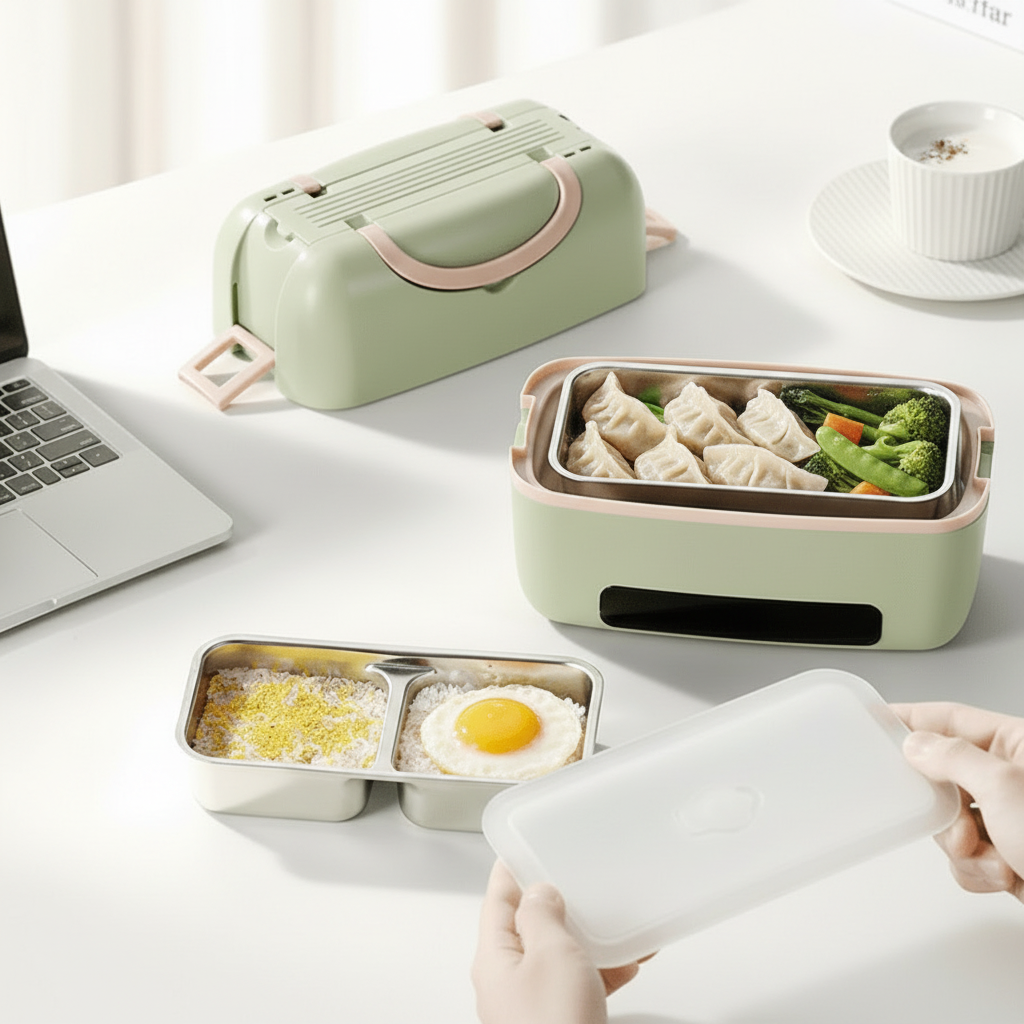 Heated Lunch Box for Work, Portable Food Warmer with Stainless Steel Container – image 5