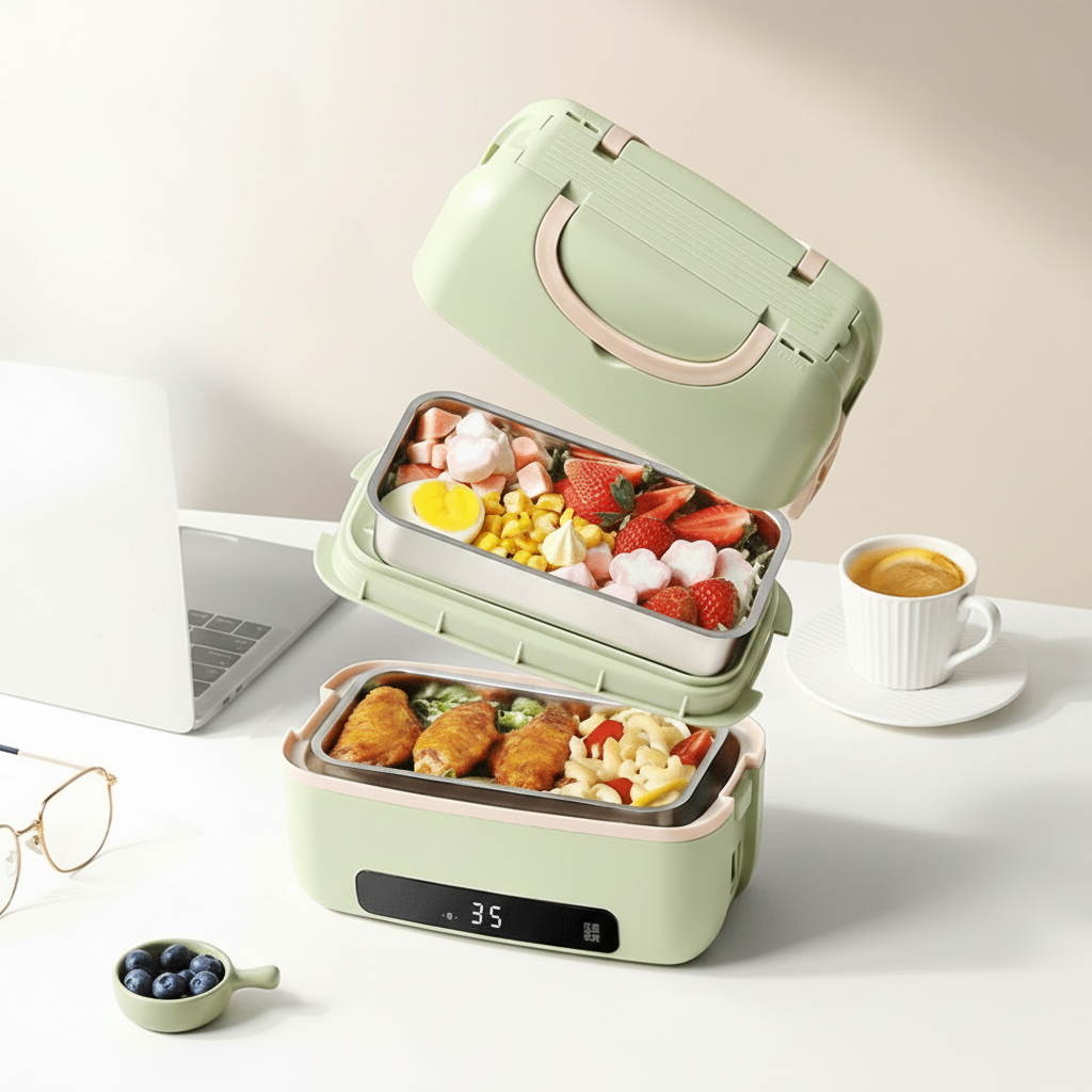 Heated Lunch Box for Work, Portable Food Warmer with Stainless Steel Container – image 7