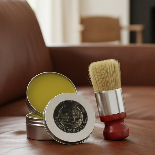 Leather Balm with Brush 120 ml, Leather Conditioner, Leather Sofa Cleaner and Restorer for Car Seats and Bags