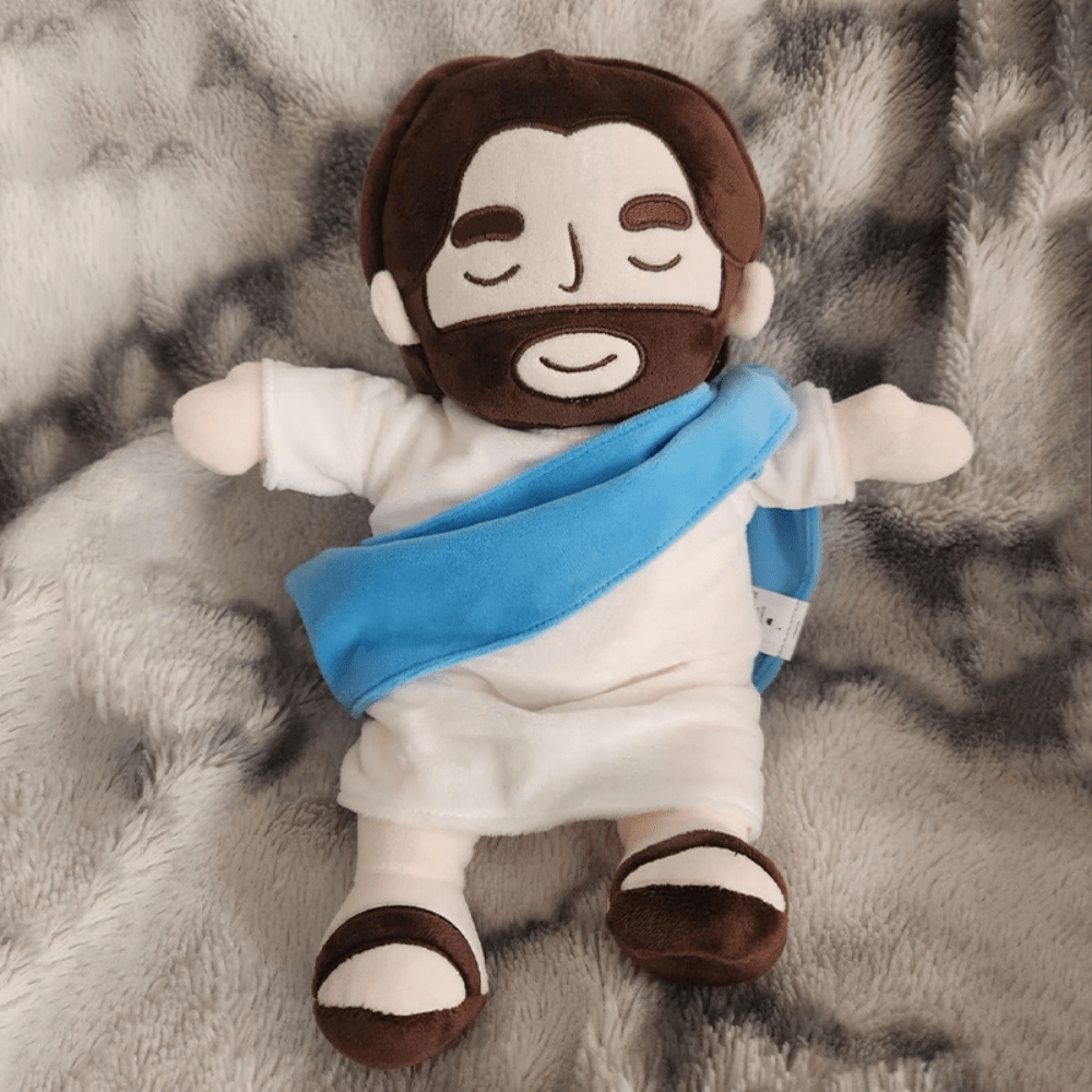 Jesus Soft Toy with Breathing Motion, Sleep Companion Plush Toy, Cuddly Toy for Kids and Adults, Christian Gift