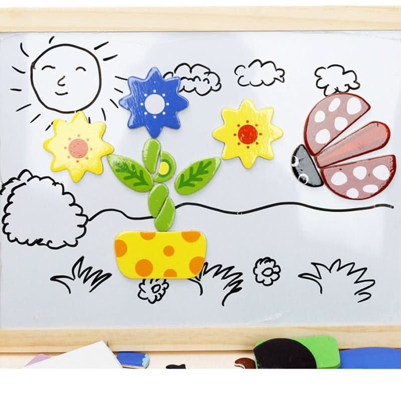 Magnetic Board for Kids, Drawing Board with Magnetic Cards, 3D Wooden Puzzle and Magnetic Game, Wooden Toys for Travel_04