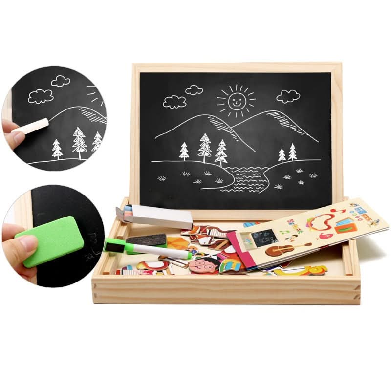 Magnetic Board for Kids, Drawing Board with Magnetic Cards, 3D Wooden Puzzle and Magnetic Game, Wooden Toys for Travel_05