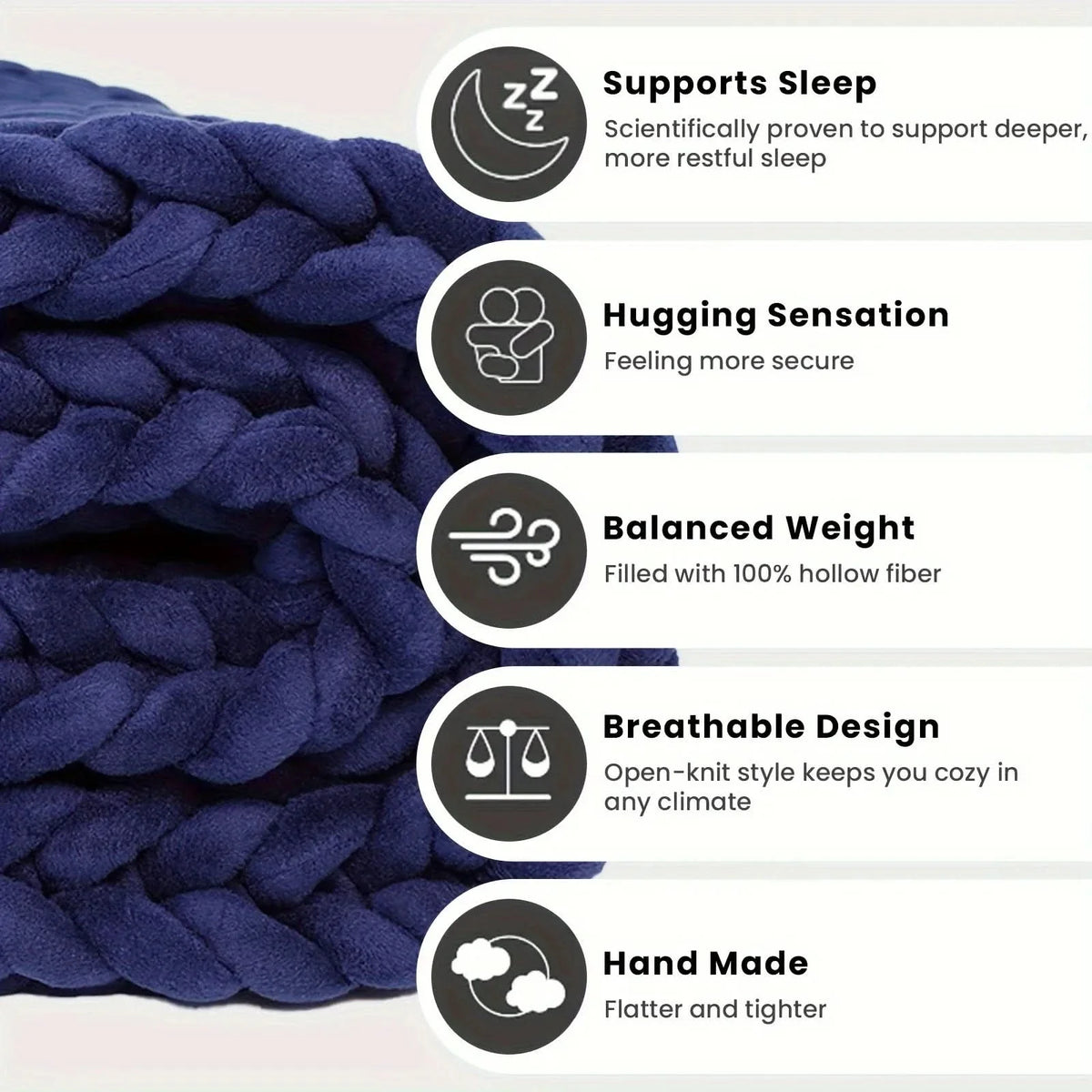 Chunky Knit Throw Blanket, Handmade Minky Sofa Throw and Bed Throw, Soft Sofa Blanket for Cosy Living Room and Bedroom_18