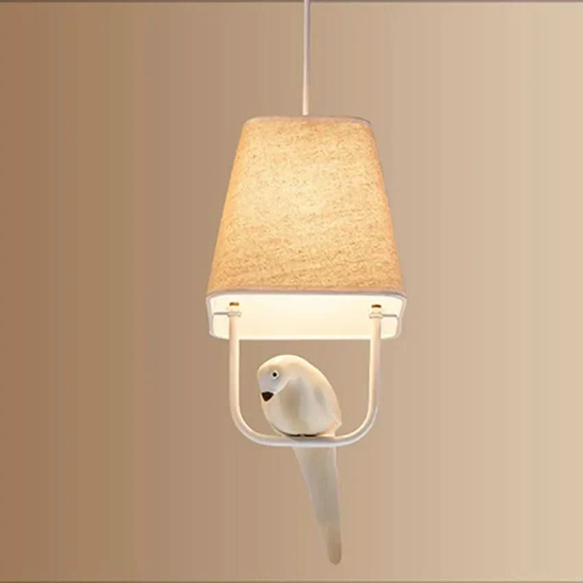 Rattan Ceiling Light, Wicker Pendant Light with Birds, Scandinavian Hanging Light, Boho Wicker Lampshade 30 cm