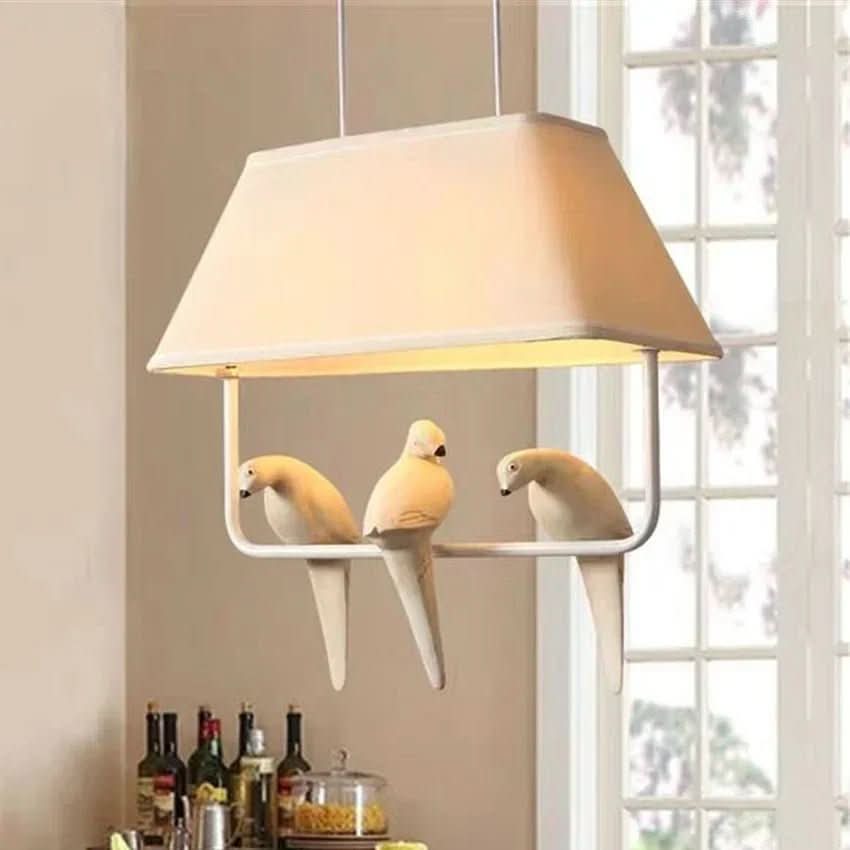Rattan Ceiling Light, Wicker Pendant Light with Birds, Scandinavian Hanging Light, Boho Wicker Lampshade 30 cm_02