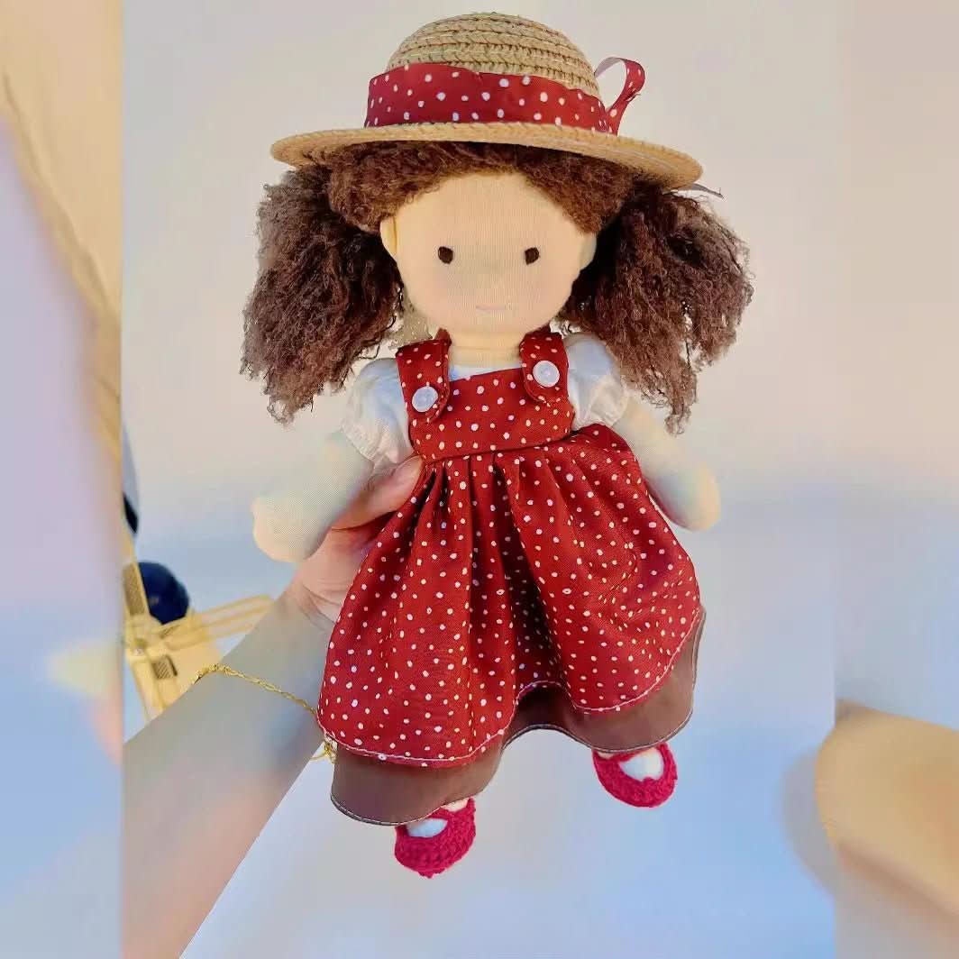 Rag Doll Handmade in Natural Cotton, Waldorf Doll with Storage Bag, Soft Toy for Toddlers, Role Play Toys from 2 Years_01