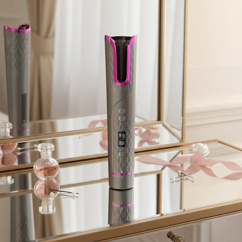 Cordless Curling Iron with LCD Display