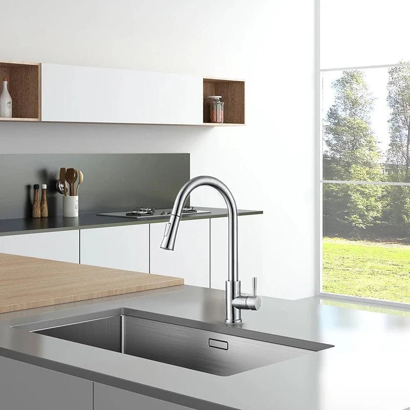 Kitchen Sink Tap, Pull Out Kitchen Tap with Spray Head, Stainless Steel Sensor Tap for Modern Kitchens_00