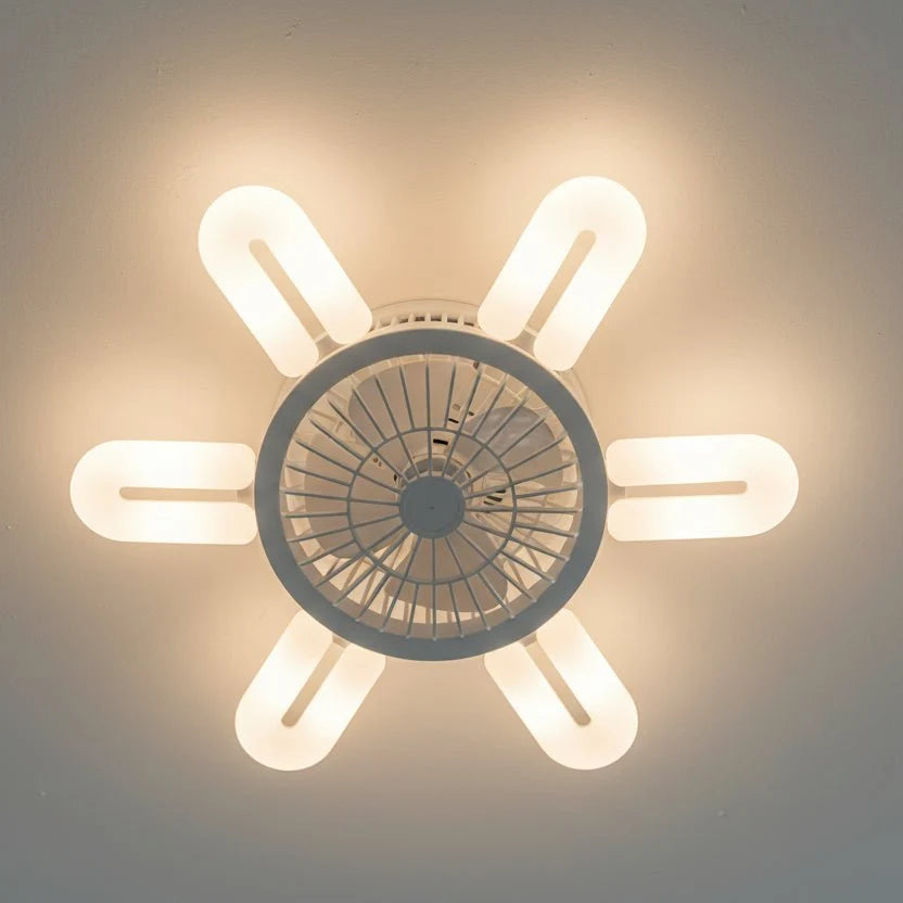 Ceiling Fan and Light with Remote Control, LED Ceiling Light with Fan for Bedroom, Air Cooling Fan with 4 Speeds_00