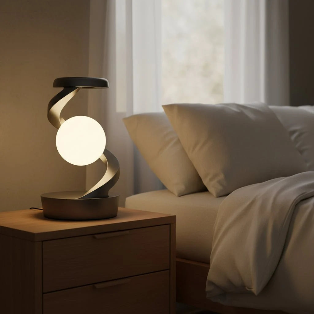 Floating Levitation Table Lamps with Gesture Control, RGB Bedside Lamp