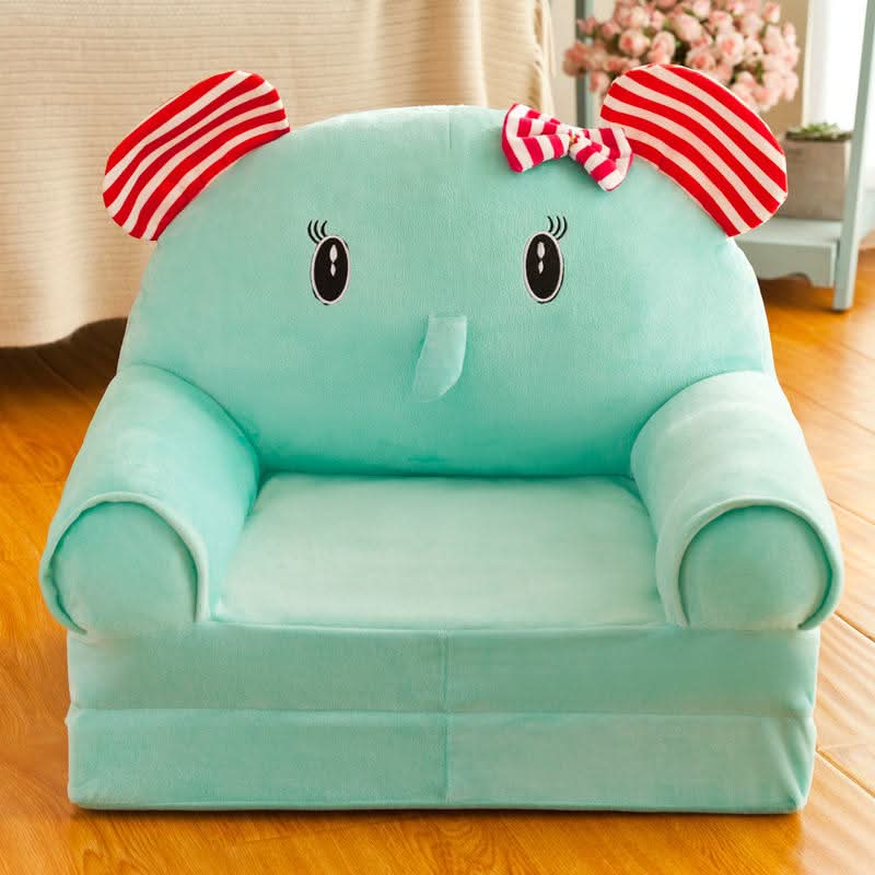 Foldable Childrens Bench in Animal Shape, Kids Sofa and Play Sofa with Velour Cover – image 8