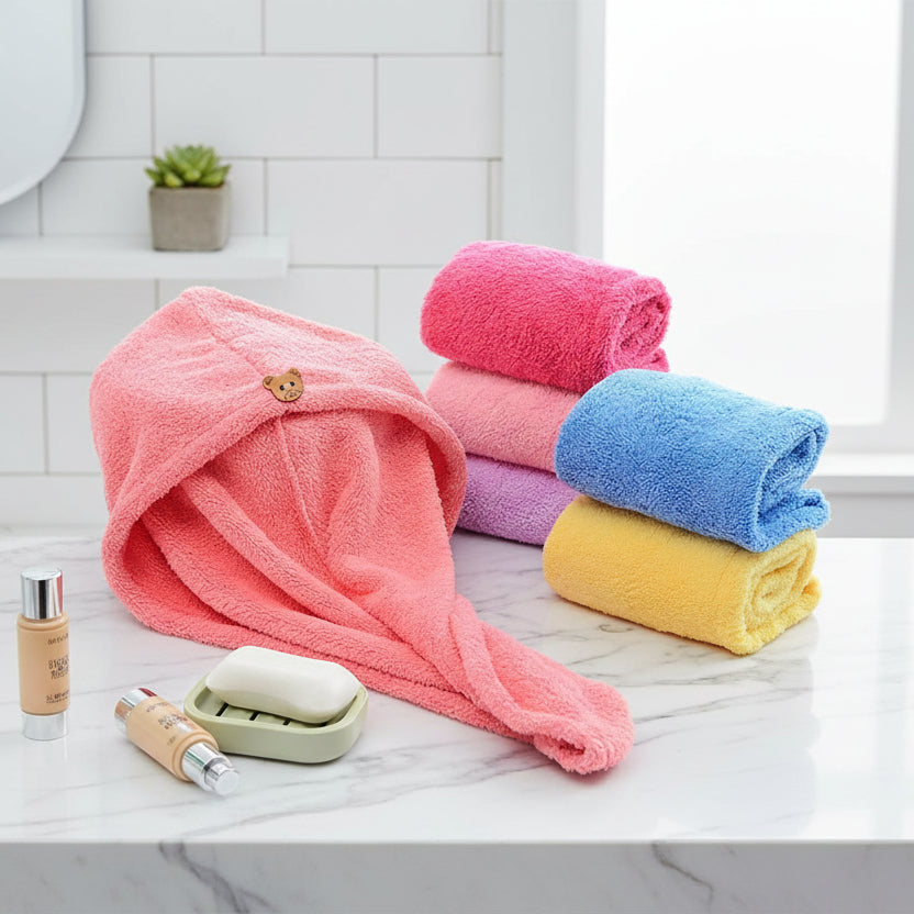 Microfibre Hair Towel Wrap, Hair Turban Towel for Quick Drying, Head Wrap Towel for All Hair Types