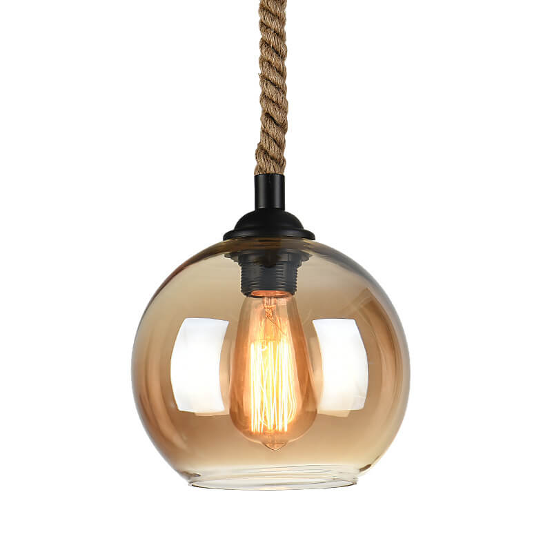 HempCraft | Rustic Elegant Glass Globe Kitchen Pendant Lighting 1