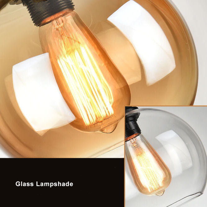 HempCraft | Rustic Elegant Glass Globe Kitchen Pendant Lighting 2