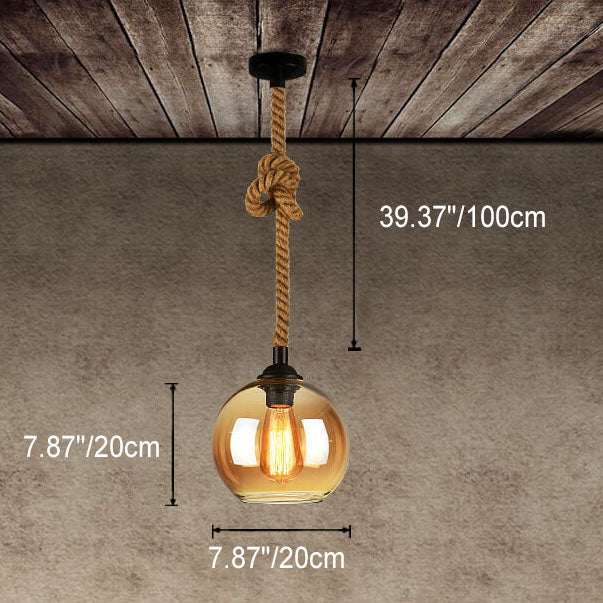 HempCraft | Rustic Elegant Glass Globe Kitchen Pendant Lighting 8