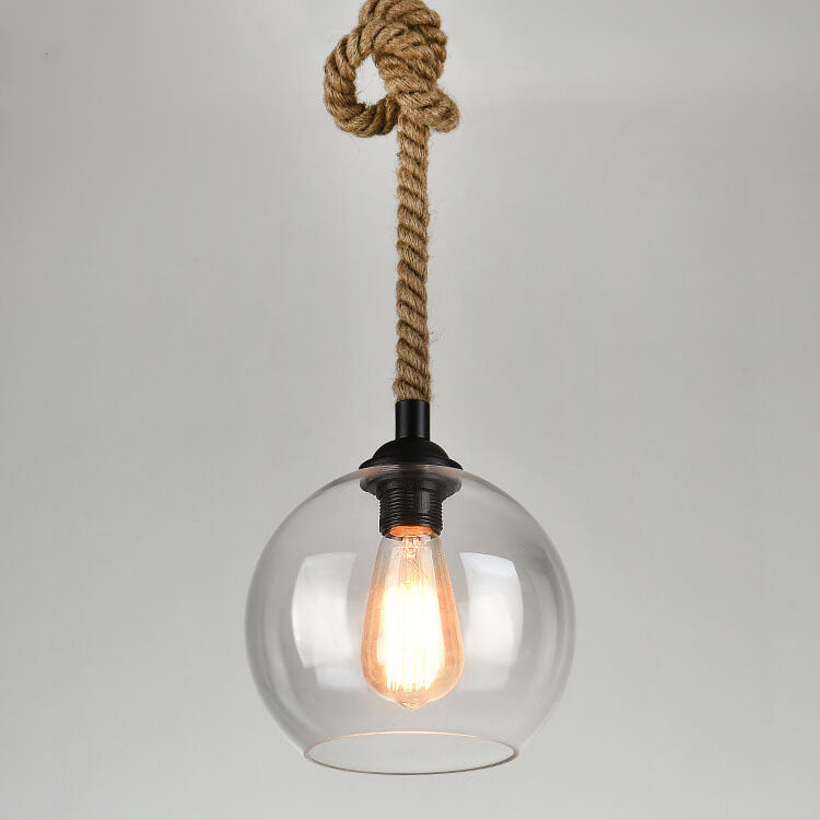 HempCraft | Rustic Elegant Glass Globe Kitchen Pendant Lighting 9