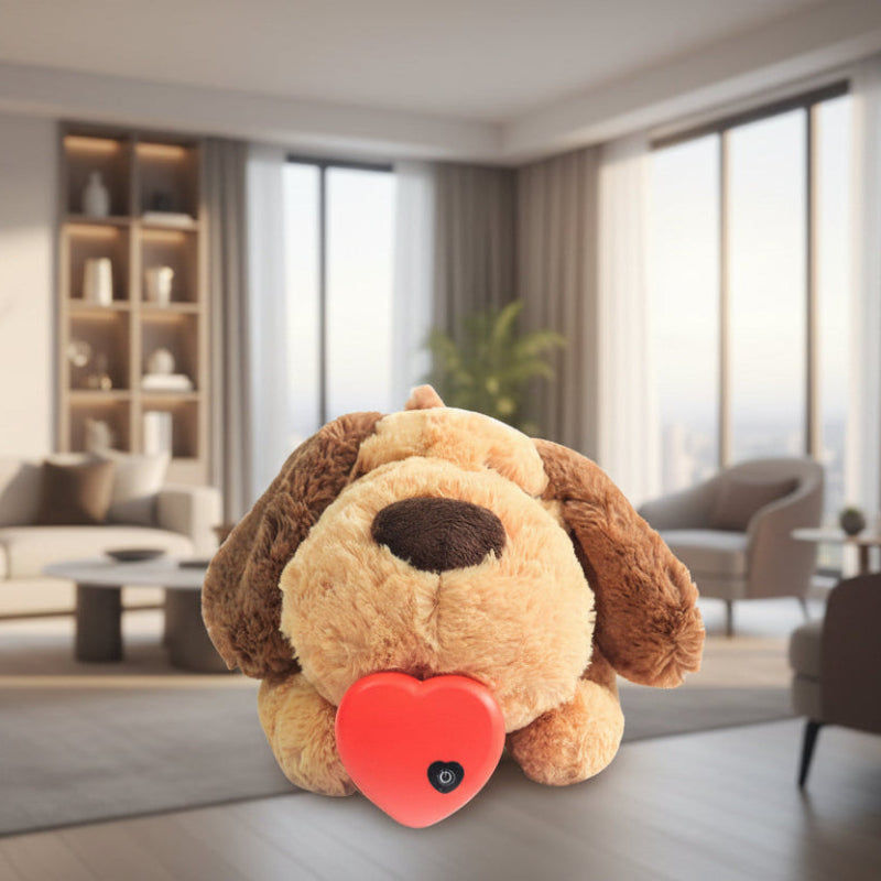 Puppy Toys, Puppy Heartbeat Toy with Removable Heart, Calming Dog Toy with Heartbeat, Plush Dog Soft Toy