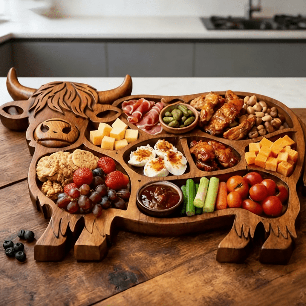 Grazing Board for Parties, Charcuterie Board with Cow Motif – image 5