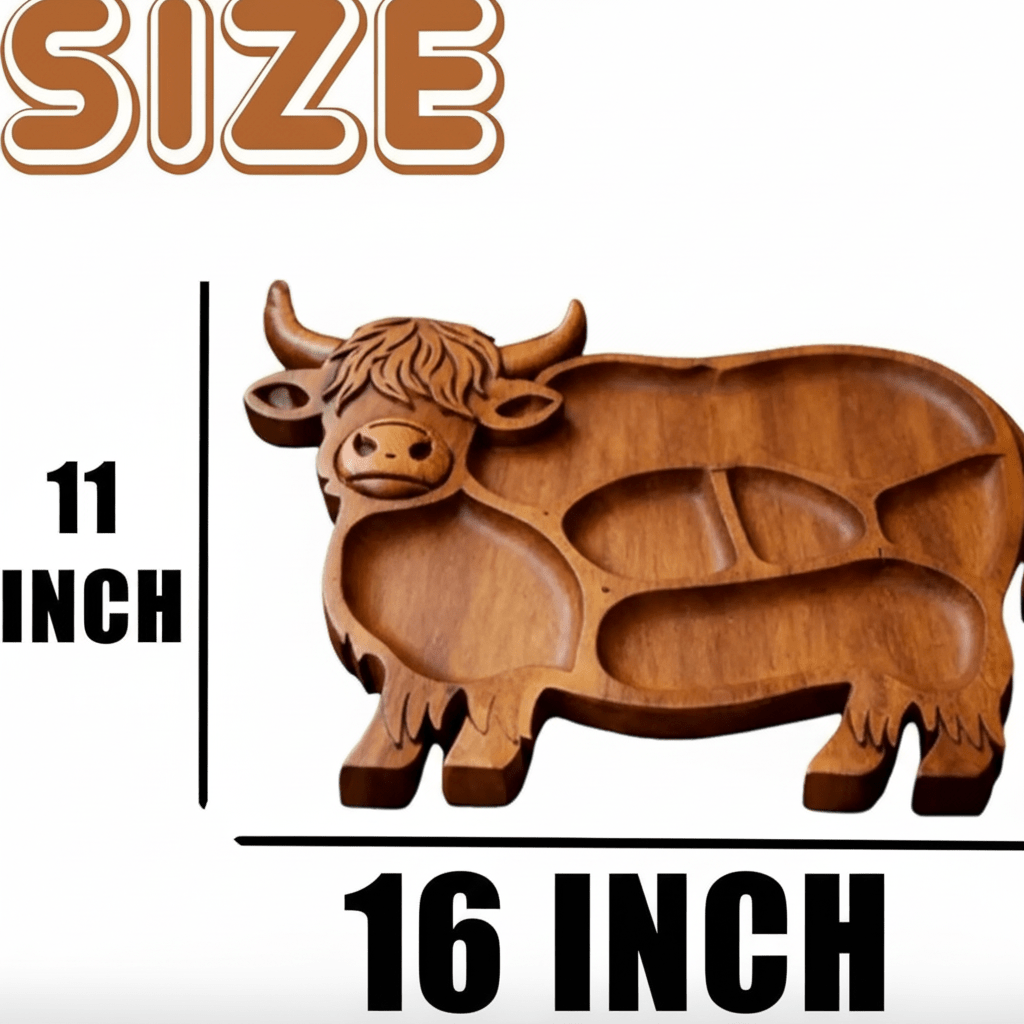 Charcuterie Board with Cow Motif, Serving Tray – image 6