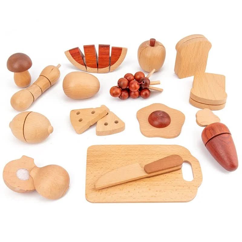 Wooden Play Kitchen, Kids Kitchen in Tree Trunk Design, Toy Kitchen for Role Play, Wooden Toys for 3 Year Olds_06