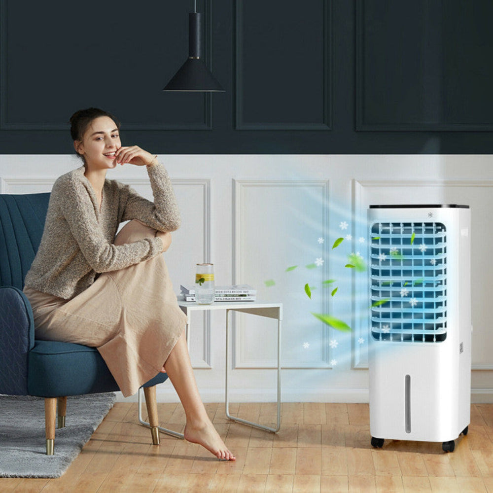 Home Comfort | Portable Air Cooler with 12L Water Tank & Custom Airflow | 4-in-1 Evaporative Cooler for Versatile Cooling