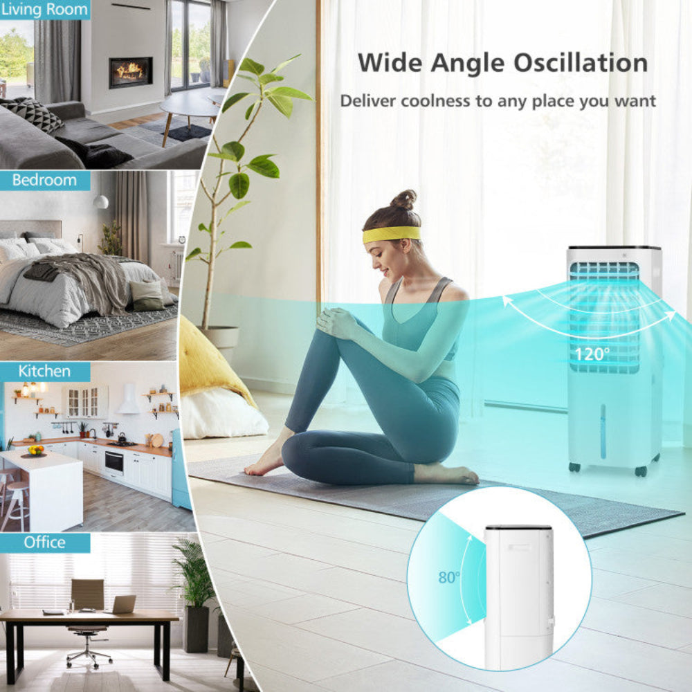 Home Comfort | Portable Air Cooler with 12L Water Tank & Custom Airflow | 4-in-1 Evaporative Cooler for Versatile Cooling 5