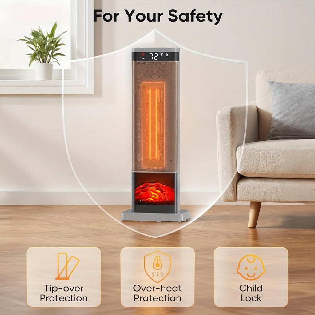 Home Comfort | Portable Electric Space Heater with Remote Control | Fast Heating for Small Rooms 3