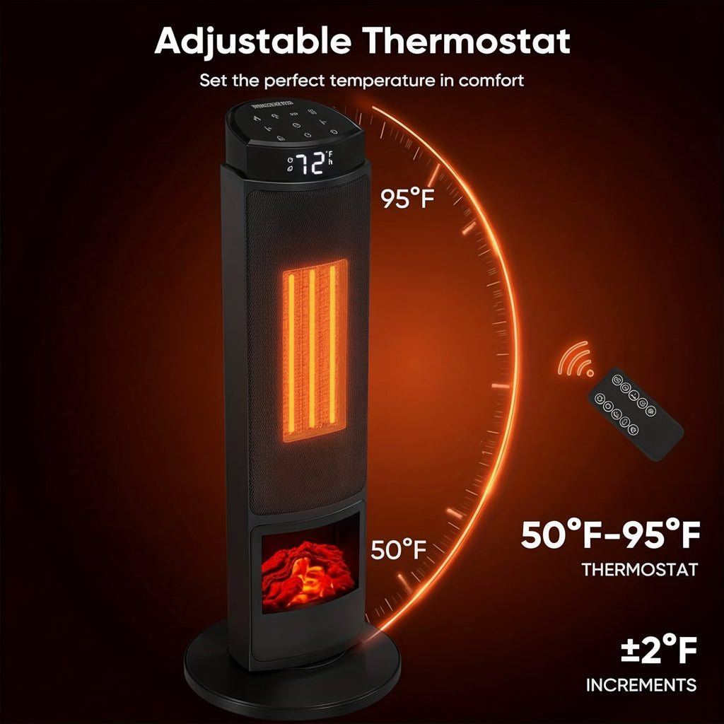 Home Comfort | Portable Electric Space Heater with Remote Control | Fast Heating for Small Rooms 8